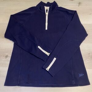 Clover by Bobby Jones Pima Cotton Quarter-Zip Long Sleey Pullover, Navy, Large